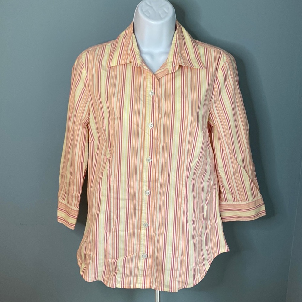 Gap Stretch candy strip button down shirt 8